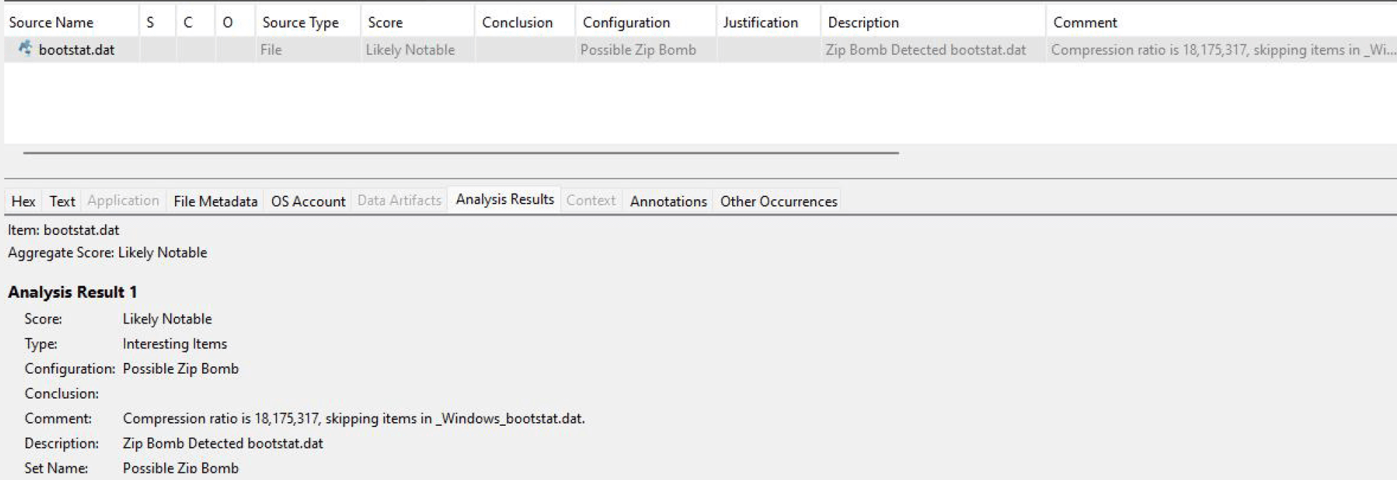 ZIP Bomb on DF-03 hard disk