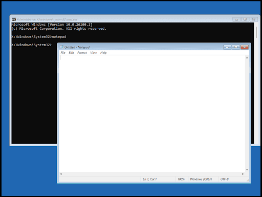 Open notepad from command prompt.