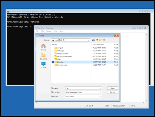 Go to windows file.