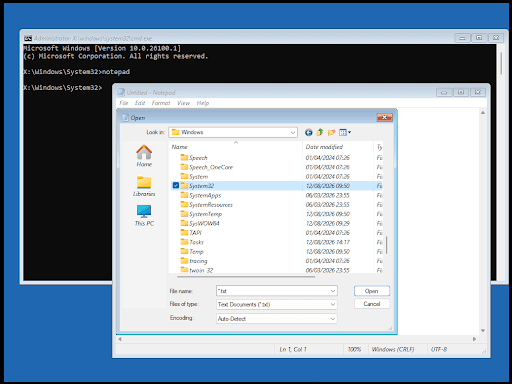 Go to system32 file.