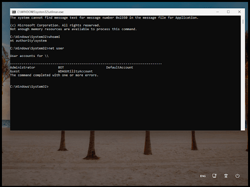 Viewing registered local users.
