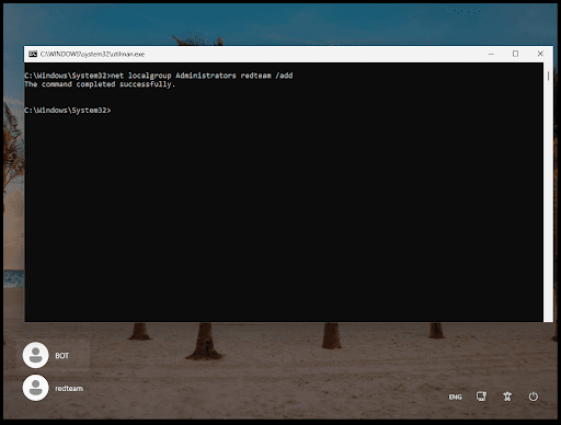 Adding the user to the administrators group.